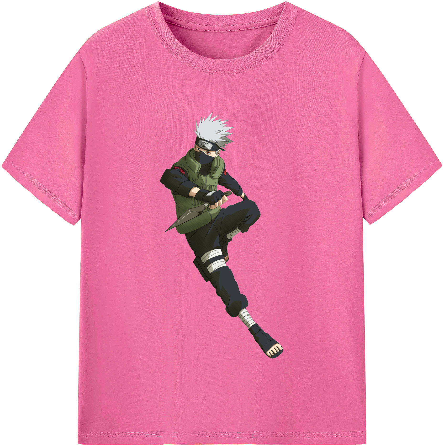 （画像用） NARUTO -ナルト- はたけ カカシ Hatake Kakashi レディースカジュアルプリントTシャツ（綿100％）